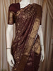 Rich Burgundy Floral Vine Zari Woven Design Pure Kanchipuram Silk Saree with Zari Border