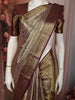 Rich Burgundy Floral Vine Zari Woven Design Pure Tissue Kanchipuram Silk Saree with Zari Border