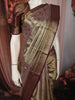 Rich Burgundy Floral Vine Zari Woven Design Pure Tissue Kanchipuram Silk Saree with Zari Border