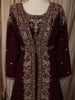 Rich Burgundy Floral sequins and Zardozi Embroidered Design Georgette Mastani  Gown with Dupatta