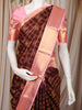 Rich Burgundy Geometric Checked Zari Woven Design Pure Kanchipuram Silk Saree with Contrast Zari Border