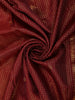 Rich Burgundy Mini Checked and Butta Zari Woven Design Pure Kanchipuram Silk Saree with Contrast  Double Zari Border