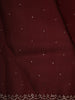 Rich Burgundy Sequins Embroidered Design Pure Tussar Party Wear Saree with Scalloped Border