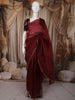 Rich Burgundy Sequins Embroidered Design Pure Tussar Party Wear Saree with Scalloped Border