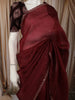 Rich Burgundy Sequins Embroidered Design Pure Tussar Party Wear Saree with Scalloped Border