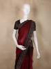 Rich Burgundy Stone Embellished Design Organza Designer Saree