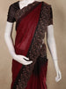 Rich Burgundy Stone Embellished Design Organza Designer Saree