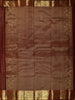 Rich Burgundy Striped  Butta Zari Woven Design Pure Kanchipuram Silk Saree with Zari Border