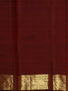 Rich Burgundy Striped  Butta Zari Woven Design Pure Kanchipuram Silk Saree with Zari Border