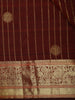 Rich Burgundy Striped  Butta Zari Woven Design Pure Kanchipuram Silk Saree with Zari Border