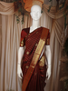 Rich Burgundy Striped  Butta Zari Woven Design Pure Kanchipuram Silk Saree with Zari Border