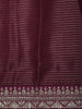 Rich Burgundy Striped Zari Woven Design Pure Organza Fancy Saree with Sequins Border
