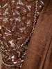 Rich Chocolate Brown Floral Sequins and Beads Embroidered Design Space Silk Lehenga with Drapped Dupatta