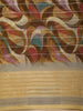 Rich Cocoa Brown Abstract Printed Design Linen Cotton Casual Wear Saree