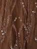 Rich Cocoa Brown Heavy Sequins and Beads Embroidered Design Net Party Wear Gown