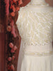 Rich Cream Heavy Sequins and Beads Embroidered Design Crepe Kids Palazzo Suit