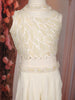 Rich Cream Heavy Sequins and Beads Embroidered Design Crepe Kids Palazzo Suit