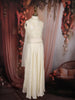 Rich Cream Heavy Sequins and Beads Embroidered Design Crepe Kids Palazzo Suit