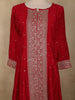 Rich Crimson Floral Embroidered Georgette Salwar Suit