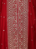 Rich Crimson Floral Embroidered Georgette Salwar Suit