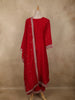 Rich Crimson Floral Embroidered Georgette Salwar Suit