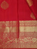 Rich Crimson Red Butta Woven Design Pure Kanchipuram Silk Saree with Zari Border