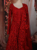 Rich Crimson Red Floral Sequins and Thread Embroidered Design Net Mastani Lehenga with Dupatta