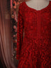 Rich Crimson Red Floral Sequins and Thread Embroidered Design Net Mastani Lehenga with Dupatta