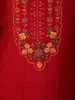 Rich Crimson Red Floral Thread and Sequins Embroidered Design Cotton Anarkali Salwar Suit