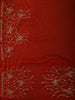 Rich Crimson Red Floral Vine Sequins Embroidered Design Crepe Silk Fancy Saree with Scalloped Border