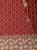 Rich Crimson Red Floral Zari Embroidered Design Georgette Designer Saree