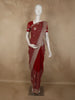 Rich Crimson Red Floral Zari Embroidered Design Georgette Designer Saree
