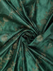 Rich Emerald Green Floral Vine Zari Woven Design Semi Banarasi Silk Saree with Designer Blouse
