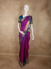 Rich Magenta Purple Butta Zari Woven Design Pure Kanchipuram Silk Saree with Contrast Zari Border