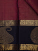 Rich Magenta Striped Zari Woven Design Pure Kanchipuram Silk Saree with Contrast Zari Border