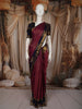 Rich Magenta Striped Zari Woven Design Pure Kanchipuram Silk Saree with Contrast Zari Border