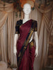 Rich Magenta Striped Zari Woven Design Pure Kanchipuram Silk Saree with Contrast Zari Border