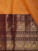 Rich Marigold Mustard Yellow Butta Zari Woven Design Pure Kanchipuram Silk Saree with Contrast Maroon Zari Border