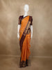 Rich Marigold Mustard Yellow Butta Zari Woven Design Pure Kanchipuram Silk Saree with Contrast Maroon Zari Border