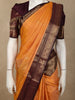 Rich Marigold Mustard Yellow Butta Zari Woven Design Pure Kanchipuram Silk Saree with Contrast Maroon Zari Border