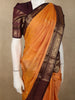 Rich Marigold Mustard Yellow Butta Zari Woven Design Pure Kanchipuram Silk Saree with Contrast Maroon Zari Border
