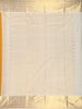 Rich Marigold Mustard Yellow Peacock Butta Zari Woven Design Pure Kanchipuram Silk Saree with Contrast Ivory Zari Border