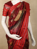 Rich Maroon Animal Motif Printed Design Organza Saree with Solid Border