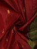 Rich Maroon Butta Woven Design Kanchipuram Silk Saree with Contrast Zari Border