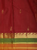 Rich Maroon Butta Woven Design Kanchipuram Silk Saree with Contrast Zari Border