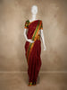 Rich Maroon Butta Woven Design Kanchipuram Silk Saree with Contrast Zari Border