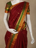 Rich Maroon Butta Woven Design Kanchipuram Silk Saree with Contrast Zari Border