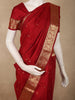 Rich Maroon Butta Zari Woven Design Pure Kanchipuram Silk Saree with Paisley Zari Border