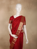 Rich Maroon Butta Zari Woven Design Pure Kanchipuram Silk Saree with Paisley Zari Border