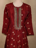 Rich Maroon Floral Zari Embroidered Design Banarasi Anarkali Salwar suit with Contrast Dupatta